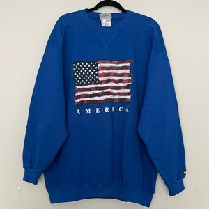 NWT Puma America Flag Blue Sweatshirt Mens Size XL